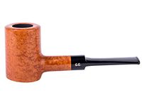 Wooden Tobacco Smoking Pipe, Self-Standing, Hand Carved of Briar Root, Metal Cooling Filter, Comes with Pouch, Boxed (Poker, Gold)