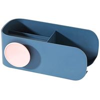 Ozzptuu Multi-Function Without Punching Hair Dryer Holder Bathroom Shelves Storage Shelf for All Hairdryer/Combs/Shaver (Dark Blue)