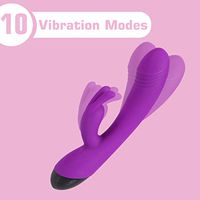 Mini Silicone Rabbit Víbrâtõr D&ìllòs Soft &Comfortable Tool with 10 Speed Double Motors Adult Toys for Female Women(Purple)