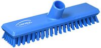 Vikan 70413 10-3/4" Polyester Stiff Bristle Deck Scrub, Blue