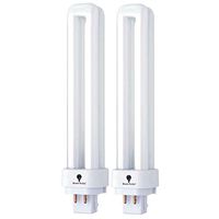 2 Pack 18 Watt Double Tube Bulbs 3500K Direct Generic Replacement for PLC Panasonic FDS18E35/4 18W 3500K Warm White Double Tube, 4 Pin G24q-2 Base, Compact Fluorescent Light Bulbs CFL