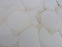Pack of 30, 55mm (2.2 inch) Round Circular , White Plastic Circle Labels , Permanent Adhesive , Sticky Durable Poly Waterproof dot Stickers