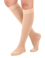 Made in USA Compression Socks 20-30 mmHg Opaque Knee-Hi Support Stockings Closed Toe Beige Large AB201BE2