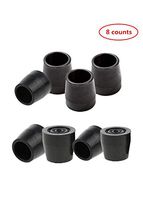 Crutch Tips - Replacement Medical Walker Drive Cane or Commode Tips, 1 Inch, 8 Counts, Black