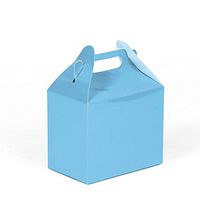 24CT (2 Dozen) Biodegradable Kraft/Craft Favor Treat Gable Boxes, Gift Boxes (Light Blue, Small)
