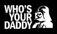 Makarios LLC Whos Your Daddy Darth Vadar Star Wars Funny Cars Trucks Vans Walls Laptop MKR| White |5.5 x 2.75|MKR767
