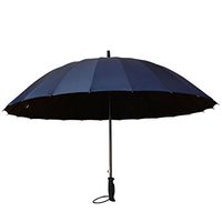 Moolo Windproof Umbrella Men Women Lightweight Waterproof DurableUmbrella Strong 24 Fiberglass Ribs Old Man Walking Stick Umbrella (Color : F)