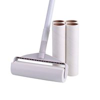 Clothing Sticky hair roller Sticky Brush, Long Handle Oblique Tearing Household Dust Roller Clothing Hair Remover Desktop Sofa Cleaning Sticky paper (color : 1 handle+4 rolls of paper)