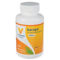 The Vitamin Shoppe Bacopa 500MG (Bacopa Monnieri), Clinically Studied Ingredient, Herbal Brain Support Supplement, Once Daily (100 Capsules)