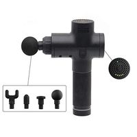 Portable Massage Device Helps Relieve Muscle Soreness and Stiffness, Massage Gun Deep Tissue Percussion, Handheld Button Quiet Electric Body Massager with 4 Massage Heads（Black）