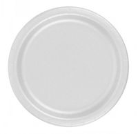 240 White (10 Pks of 24) 7 Inch Wax Coated Plain Solid Color Dessert Cake Paper Plates