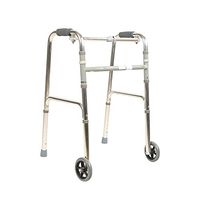 XHRHao Foldable Walker 8 Adjustable Height Levels(75-90cm) Made of Aluminum Alloy Rollator Lightweight Shower Chair Waterproof Portable Walk Assist for Elderly Silver (Color : Silver)