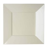 BalsaCircle 20 pcs 9.5-Inch Ivory Plastic Square Plates - Disposable Wedding Party Catering Tableware