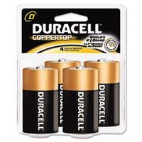 * Coppertop Alkaline Batteries, D, 4/Pack