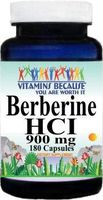 Pure and High Potency Berberine; 900mg Per Serving; 180 Capsules (2 Bottles)
