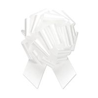Berwick Offray 1.45'' Wide Ribbon Pull Bow, 5.5'' Diameter with 20 Loops, White