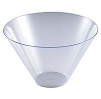 Elegant Disposable Plastic Serving Bowl 24 Pcs - 96 oz Heavyweight Fancy Large Round Clear Salad Bowls – Reusable Snack Bowl Party Set For Wedding, Christmas, Thanksgiving, Birthday & All Occasions
