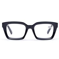 Retro Desinger 50mm Large Lens Square Reading Glass Big Eyeglass Frames (Black, 1.75)
