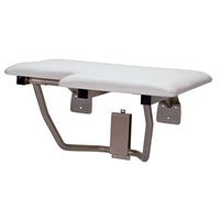 Mustee 390.404 Left Hand L-Shaped Fold Down Seat Bench, 32", White