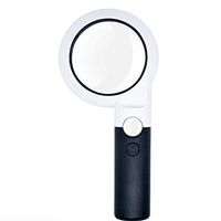 Handheld 5X Illumination Magnifier Assisted Mirror 20X with LED Light HD Lens for Book Reading, Jewelry Identification, Watch, DIY Crafts Engraving and Repair, 207*98*30mm LIXFDJ Vision Assisted Magni
