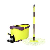 MOP Spinning and Bucket Cleaning Set Non-Slip Pedal Hand Pressure 2 in 1 Adjustable Household Green Head2