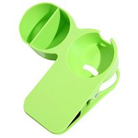 Cup Holder Clip Cup Clamp Holder with Divider Tray Cup Stand Holder On Desk Table for Drink Phones Snacks (Green)