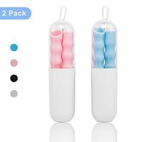 ENUOSUMA Reusable Silicone Collapsible Straws - 4 Pack Portable Drinking Straw with Carrying Case and Cleaning Brush, BPA Free - Drinking Straws for 20oz/ 30oz Tumblers (pink+grey+cyan+blue)