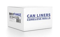 MaxForce Trash Bags, 33 Gallon (250 Count) - Heavy Duty, High Density Rolls, Bulk Can Liners, Contractor Garbage Bags. Keeps Trash Cans Clean (Clear)