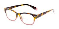 Readers.com Reading Glasses: The Florian Bifocal Reader, Plastic Rectangle Style for Men and Women - Tortoise/Pink, 2.25