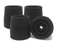 Top Glides Steel-Reinforced Walker, Commode, and Bath Bench Replacement Rubber Tips, Black, 1 1/8" (Pack of 4) …