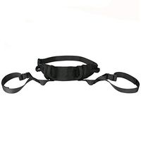Gait Belt with Leg Loops and 6 Caregiver Hand Grips, Medical Transfer Belt, Patient Lift Sling Black