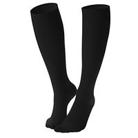Dr. Comfort Women's Micro Nylon Graduated Compression Knee-High Sock, 10-15 mmHg, Black, Small