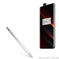 OnePlus 7T Pro McLaren Edition Stylus Pen, BoxWave [AccuPoint Active Stylus] Electronic Stylus with Ultra Fine Tip for OnePlus 7T Pro McLaren Edition - Metallic Silver