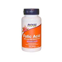 NOW Supplements, Folic Acid 800 mcg + B-12 (Cyanocobalamin) 25 mcg, B Complex Vitamin, 250 Tablets
