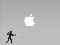 Stick Figure Fencing (2) Vinyl Macbook / Laptop Decal Sticker Graphic