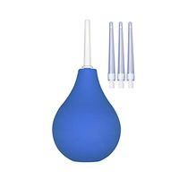 TopQuaFocus Enema Bulb Enema Kit Anal Douche 8Oz 4“ Tips with 4 Replaceable Nozzles (Blue)