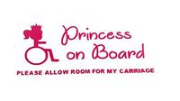 Wheelchair Princess on Board - Vinyl Decal