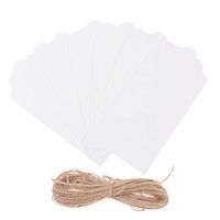 Amosfun 100pcs Paper Tags Kraft Gift Tags Hang Labels with Christmas Tree Patterns