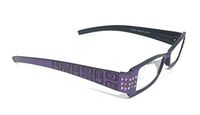Retro Aztec Geometric Womens Ladies Rhinestone Reading Glasses Cheaters (Purple, 2.50)