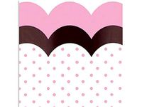 100ct Flounce Scallop Pink & Brown Polka Dot 4x2x9" Medium Cello Treat Food Snack Bags