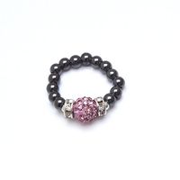 Pink Crystal Stretch Magnetrim Ring (Medium)
