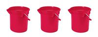 Rubbermaid Commercial Brute Round Bucket, 14 Quart, Red, FG261400RED (3 PACK)
