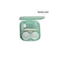 DIY Beauty Glasses Care Box Eye Care Kit Portable Contact Lens Box Home Travel Storage Mirror Box,Color Random