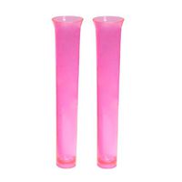 Party Essentials N151529 Hard Plastic 1.5 Ounce Tube Shots, 15-Count, Neon Pink