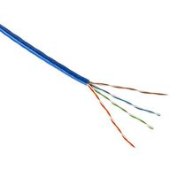 300 Ft Blue CAT5E network Ethernet Cable 350MHz UTP 24 AWG CM Solid Copper 4 Pair Blue PVC Jacket UTP High Speed Ethernet Computer CAT5E Data Transfer Telephone Network Line, By NAC Wire and Cables