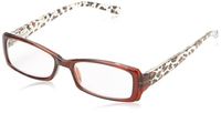 Foster Grant Women's Lara Rectangular Reading Glasses,Brown,2.5