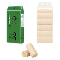 MOZATE Soft Toilet Paper,6pcs Roll Paper Tissue Paper Roll 4 Layer Thickened Household Paper Yellow