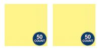 2 Set of 50 Amscan Light Yellow 6.25" x 6.25" Luncheon Napkins