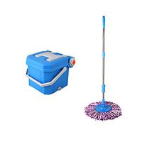 MOP THBEIBEI Spinning and Bucket Cleaning Set Can Be Stored Household Rotatable Multifunction Blue Head2