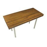 Teak Bench with Stainless Steel Legs (30" x 18")